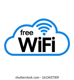 Free WiFi Symbol Sign, Vector Illustration, Isolate On White Background Label .EPS10 