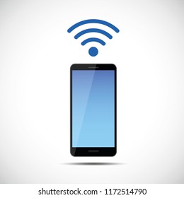 free wi-fi symbol smartphone mobile phone vector illustration EPS10