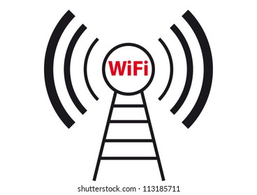 Free WiFi tower concept sign