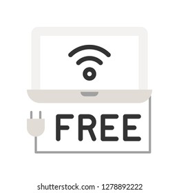 Free wifi vector, coffee related flat design icon