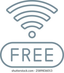 Free Wifi vector icon. Can be used for printing, mobile and web applications.