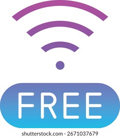 Free Wifi ícone vetorial. Pode ser usado para impressão, aplicativos móveis e da Web.