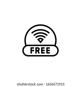 Free wifi vector icon in linear, outline icon isolated on white background