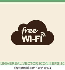 Free Wi-Fi vector icon. Network symbol.