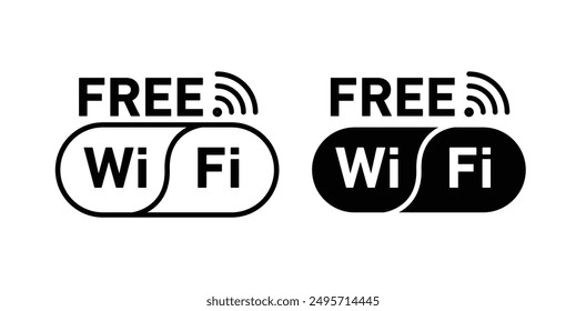 free Wi-Fi vector icon set in black color.