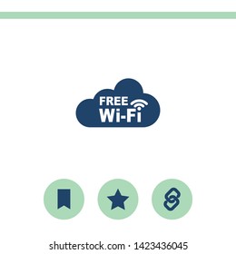 Free Wi-Fi vector icon. Wi-Fi symbol. Wi-Fi zone icon. Wireless Network symbol.