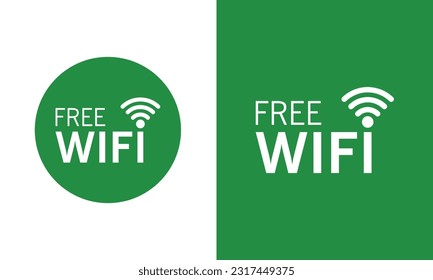 Free wifi vector icon , Free wireless and internet access symbol in flat style	