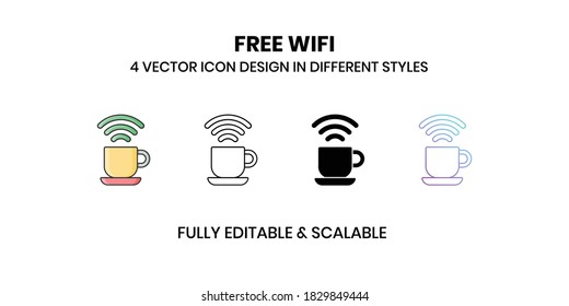 Free WiFi Vector illustration icons in different style