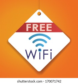 Free Wifi - Vector Paper tag / sticker