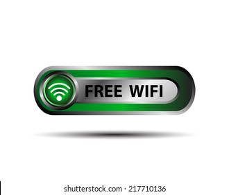 Free WiFi wireless button vector