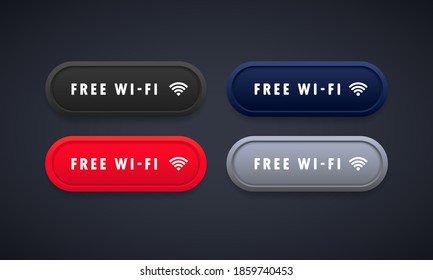 Free Wifi wireless network icons. Wifi zone locked symbols. Vector on isolated background. EPS 10