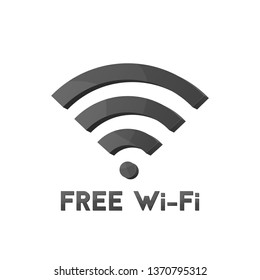 Free wi-fi. Wireless technology. Abstract icon. Vector illustration