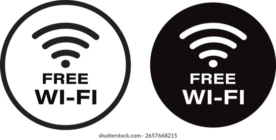 Kostenloses WiFi-Zone schwarzes Vektorsymbol, Netzwerk WiFi-Geschäft, Drahtlose Verbindung Design. Vektorgrafik auf weißem Symbol.
