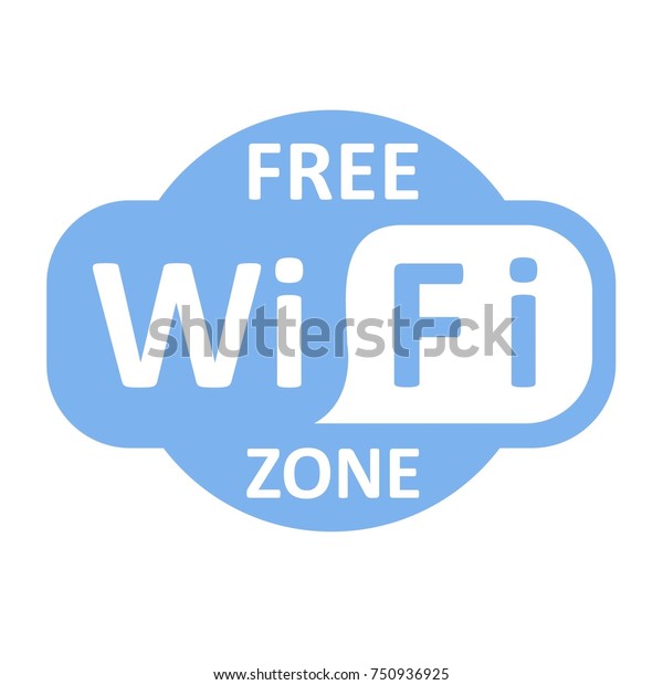 無料のwifiゾーンの青のアイコン 白い背景に青のイラスト のベクター画像素材 ロイヤリティフリー 750936925