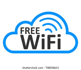 Free wifi zone in cloud – stock vector