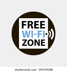 Free Wifi Zone Concept Circle Logo Or Icon