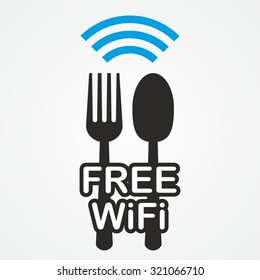 Free wifi zone, icon concept for restaurant. Free wifi location
