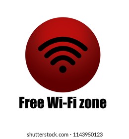 Free wi-fi zone icon with gradient  for web and mobile