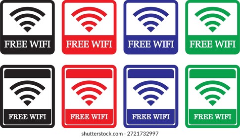 Conjunto de ícones da zona wi-fi livre. Ícone de conexão sem fio. designação de ponto de Internet. Conjunto de símbolos de ícones de internet Wi-Fi, coleção de botões de logotipo wifi. loja etc coloque internet grátis ou serviço de rede