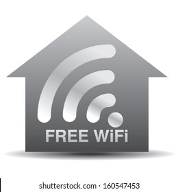 free wifi zone icon. wireless home concept. vector illustration