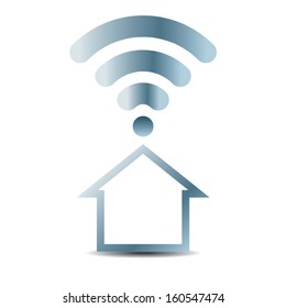 free wifi zone icon. wireless house concept. vector illustration