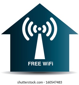free wifi zone icon. wireless home concept. vector illustration