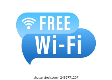 Free Wi-Fi zone sign. Wireless network for wlan free access. Wireless and wifi icon on white background. Vector illustration
