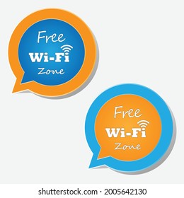 Free Wi-fi Zone. Wi-fi Speech Bubble. Free Wi-fi Symbol. Wireless Network Icon.