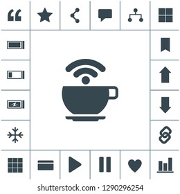 Free Wi-Fi zone vector icon. Cup with wireless signal.