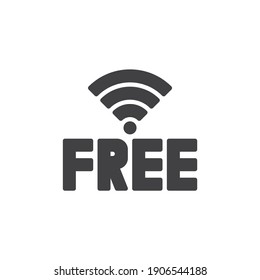 Kostenloses WLAN-Zone-Vektorsymbol. volles Flachzeichen für mobiles Konzept und Webdesign. WiFi-freies Glyph-Symbol. Symbol, Logo-Abbildung. Vektorgrafik