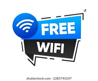 Zona Wi-Fi gratuita. Conexión inalámbrica a Internet. Distribución gratuita del tráfico para los usuarios. Ilustración vectorial.