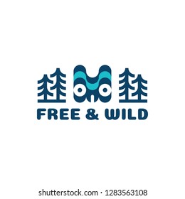 Free and wild. Vector illustration.