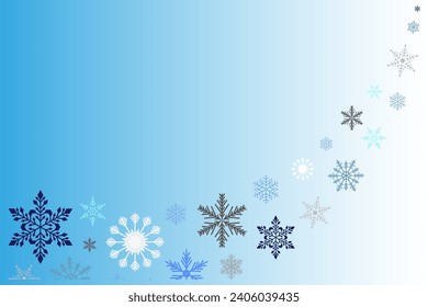 Free winter vector frame with the raising snowflakes