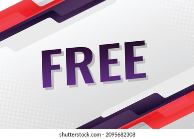 freie Wort-Konzept-Vektorgrafik mit rotem blauen 3D-Stil für Social-Media-Landing-Seite, Vorlage, i, Web, mobile App, Poster, Banner, Flyer, Hintergrund, Geschenkkarte, Coupon, Etikett, Wallpaper