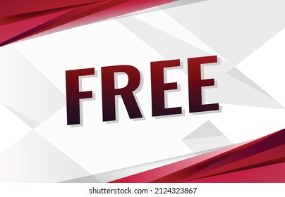 freie Wort-Konzept-Vektorgrafik mit rotem, modernem 3D-Stil für Social-Media-Landing-Seite, Vorlage, i, Web, mobile App, Poster, Banner, Flyer, Hintergrund, Geschenkkarte, Coupon, Etikett, Wallpaper