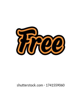 free, free word typography, hand lettering