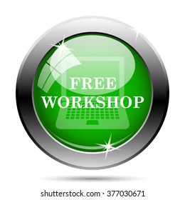 Free workshop icon. Internet button on white background. EPS10 vector. 