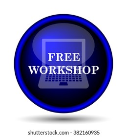 Free workshop icon. Internet button on white background. EPS10 vector
