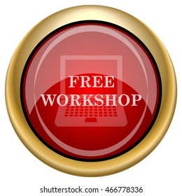 Free workshop icon. Internet button on white background. EPS10 vector.
