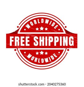 Free worldwide shipping stamp for showing that on your shop or flyer.