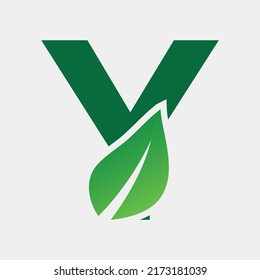 Free Y Letter Nature App Icon Logo Desgin Vector Shape Design Organic Leaf Green Gradient Color