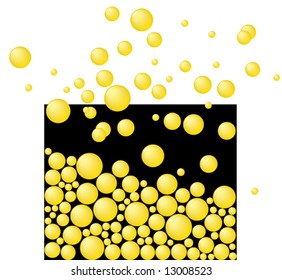 Free yellow bubbles. Abstract. Vector illustration.