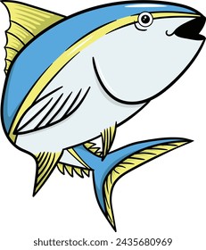 Free Yellowfin tuna vector illstration