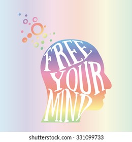 Free your mind rainbow design
