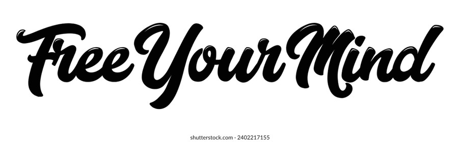 free your mind text on white background.