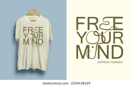 "Free your mind" Typografie motivierendes modernes T-Shirt-Design 