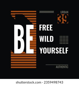 Free yourself, retro typography for t-shirt print