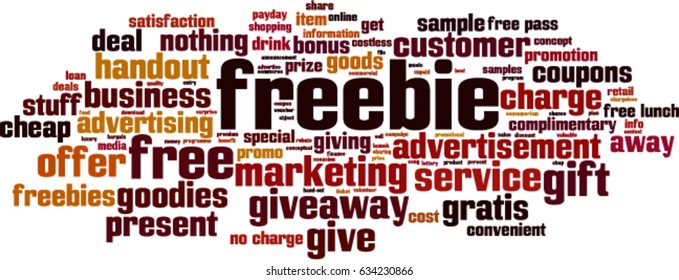 Freebie word cloud concept. Vector illustration