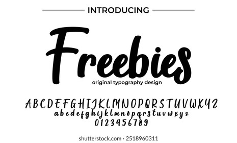 Freebies Font Stylish brush painted an uppercase vector letters, alphabet, typeface