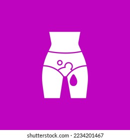 Free-bleeding glyph icon. Heavy bleeding on pants. Menstruation concept.Filled flat sign. Isolated silhouette vector illustration 
